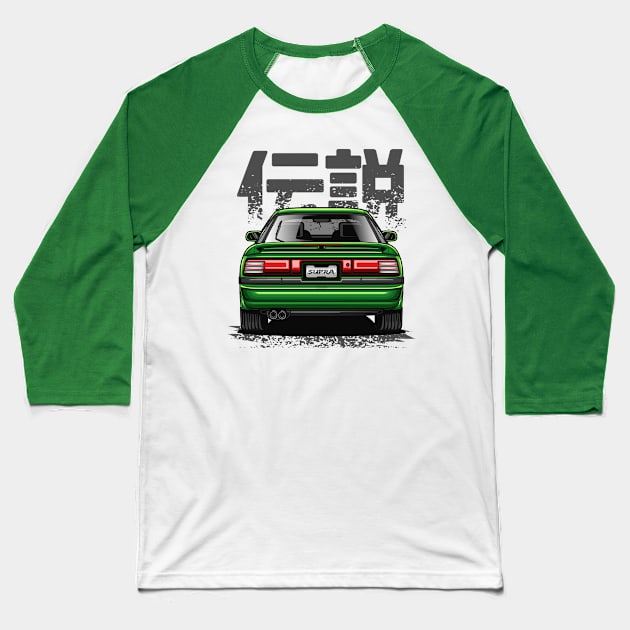 JDM Legend Supra MK-3 (Emerald Green) Baseball T-Shirt by Jiooji Project